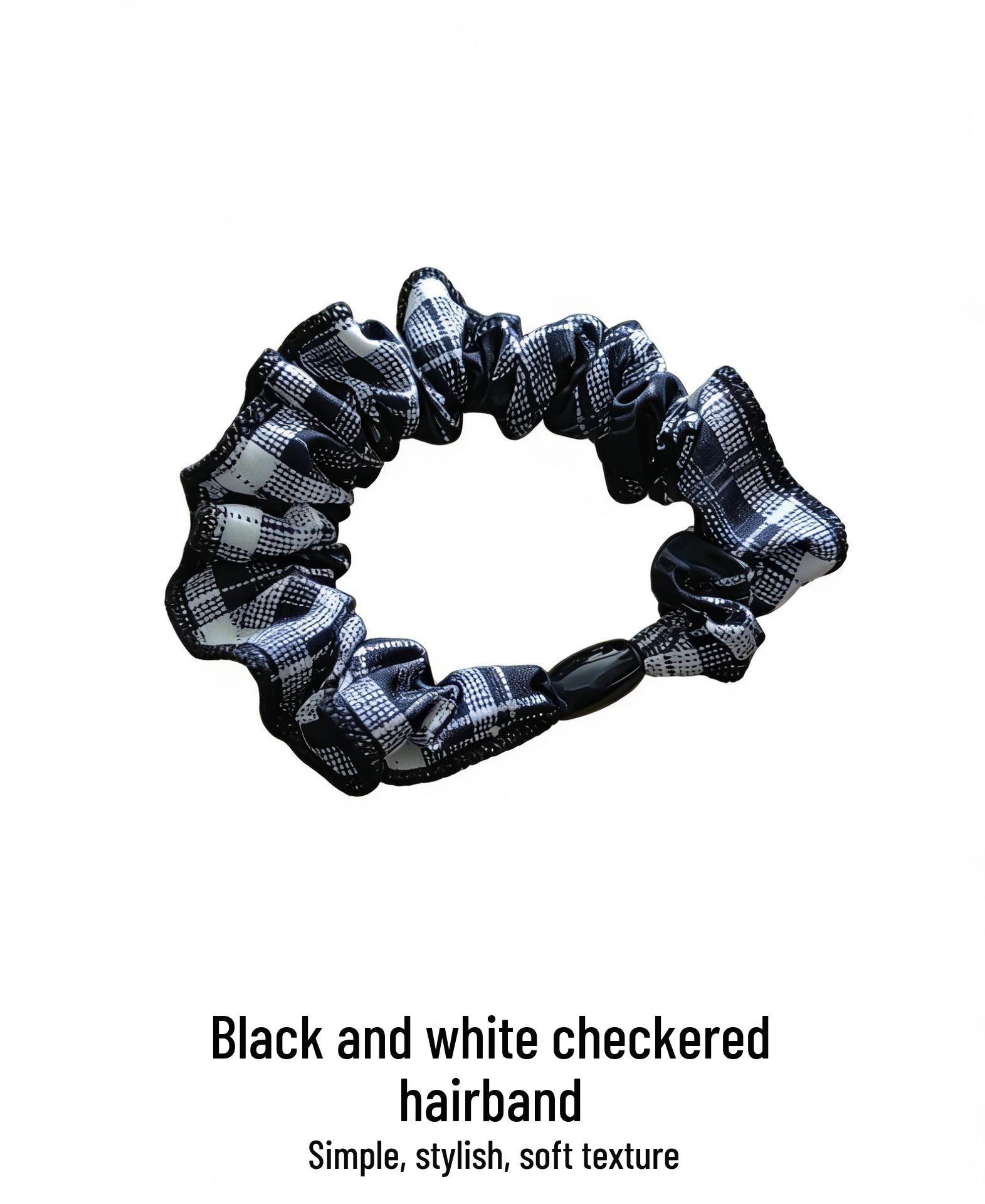 Корейская клетчатая кружевная резинка для волос - Ретро школьный стиль Аксессуар для хвоста