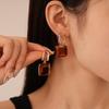 Retro Square Crystal Rhinestone Geometric Earrings