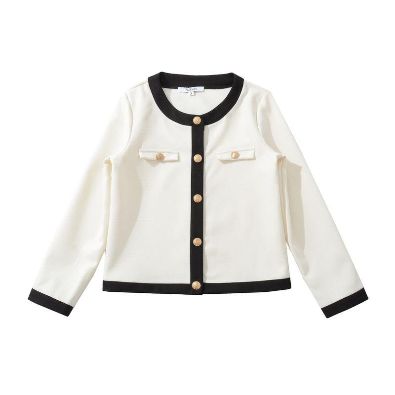 Zbzr Spring New Women clothes round Neck Long sleeve Age-Reducing Contrast Color Patchwork Jacket With Belt Shorts Set