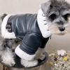 Dog Clothes Winter Thickened Trendy Brand Fur Integrated Motorcycle Jacket for Small Dogs Teddy Pomeranian Schnauzer Cats