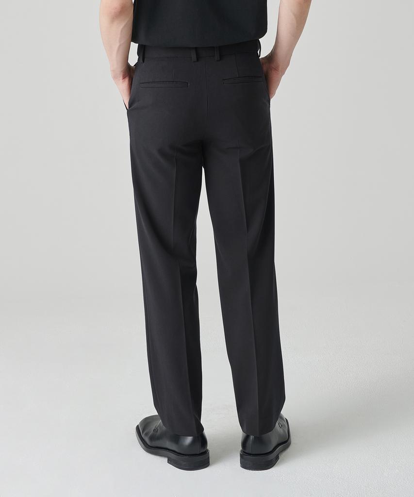 MUSINSA STANDARD Straight Hidden Banding Slacks [Dark Gray]
