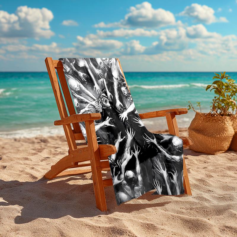 1Pc Eerie Hands Out Beach Towel Quick Dry Multiuse For Beach Pool Gym Yoga Home Travel Christmas Halloween Xmas Gift G120