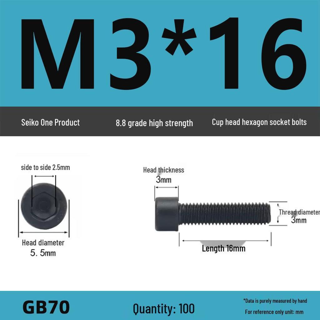 8.8 High-Strength Socket Head Cap Screw Bolt (M4-M16)