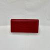 Women's Natural Cowhide Leather Double-Fold Long Wallet - AW9159 Red
