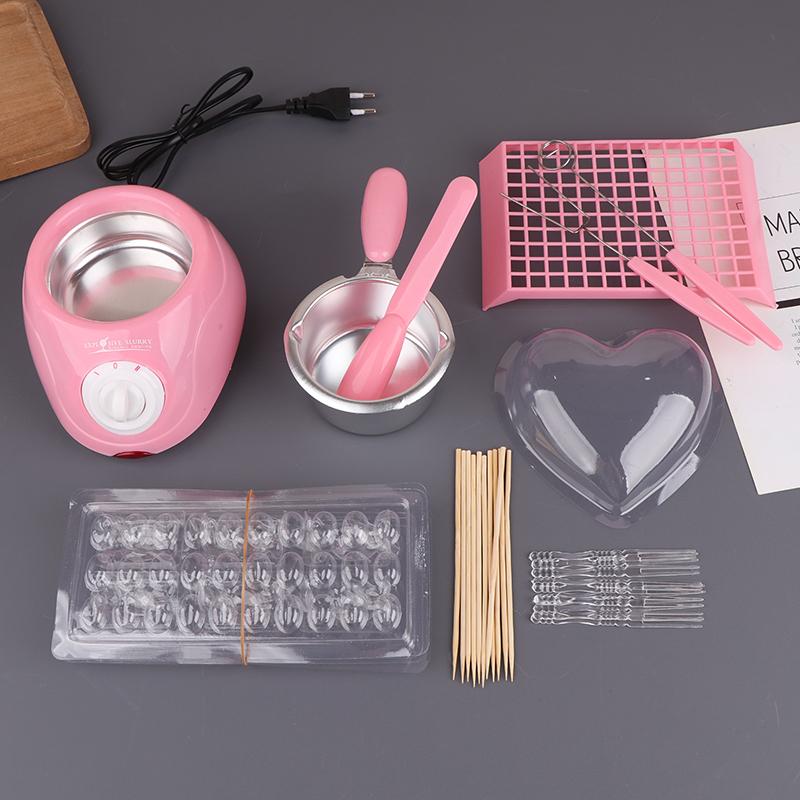 

Шоколадний фондюшник Шоколадна плавильна піч Зроби сам Шоколадний електромеханічний нагрівальний горщик Інструмент для випікання рожевий