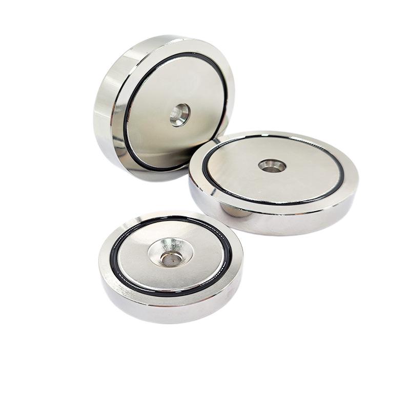 Nickel-Plated Neodymium Iron Boron Magnet with Internal Thread for Door & Window Fixing