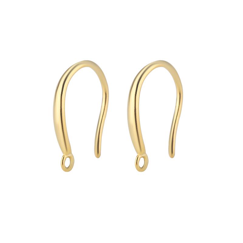 Tingxiang DIY S925 Sterling Silver Smooth Wide Earring Hooks for Handmade Jewelry.