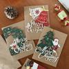 Foldable Greeting Card Kraft Paper Invitations Card Party Supplies Christmas Cards  New Year