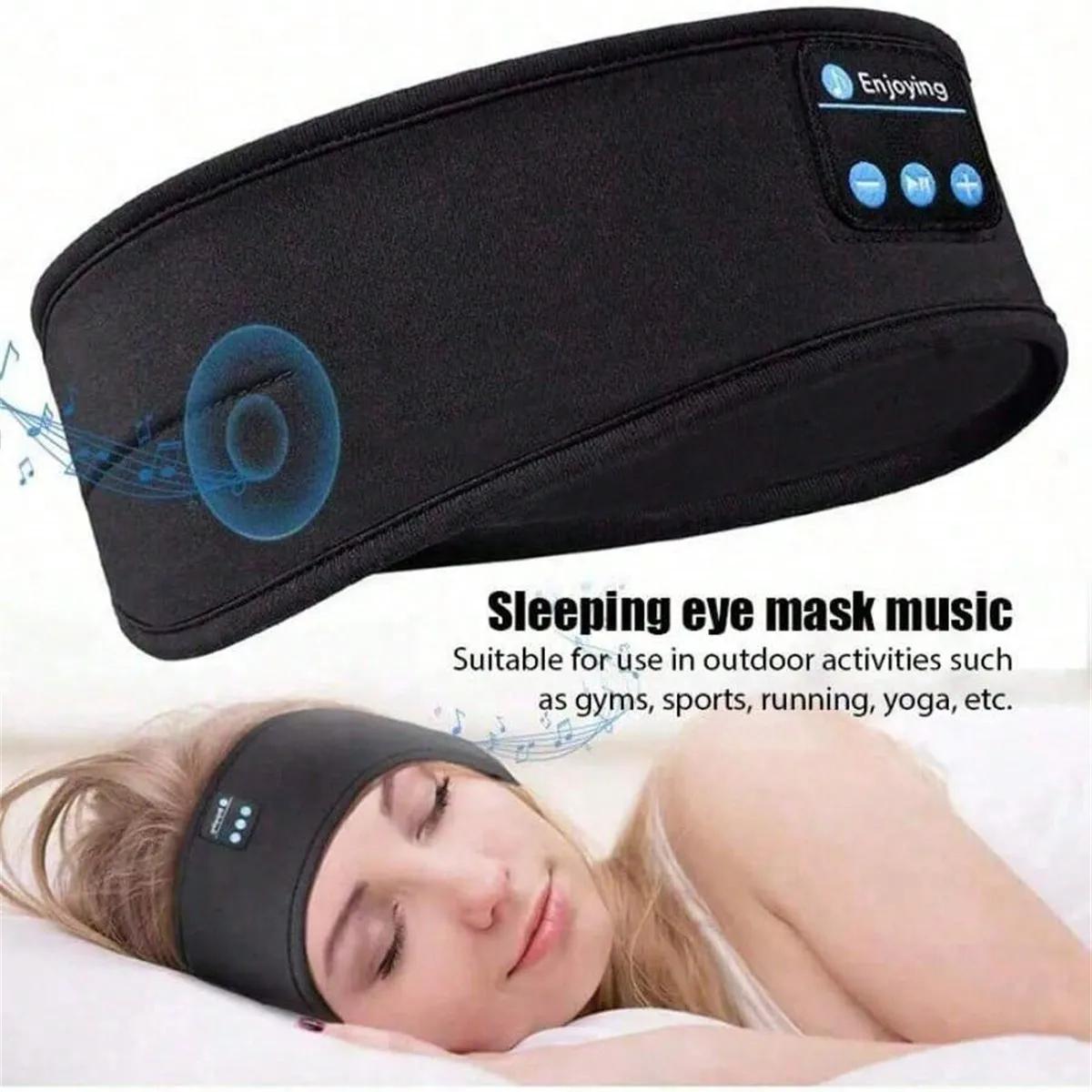 

Wireless Bluetooth Speaker Headscarf Wireless Music Sleep Headset Sports Headband Built-In Sleep Music Eye Mask Travel Headset чорний