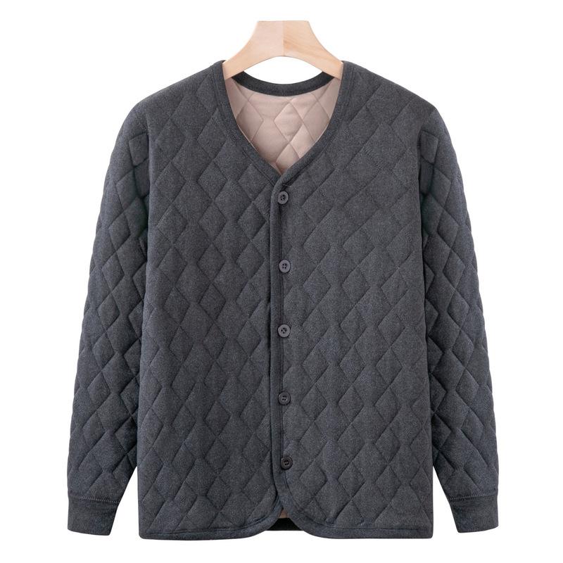 Middle-aged and Elderly Men's Winter Warm Small Padded Jacket Father Cold Inside with The Elderly Grandfather Winter Cardigan Jacket