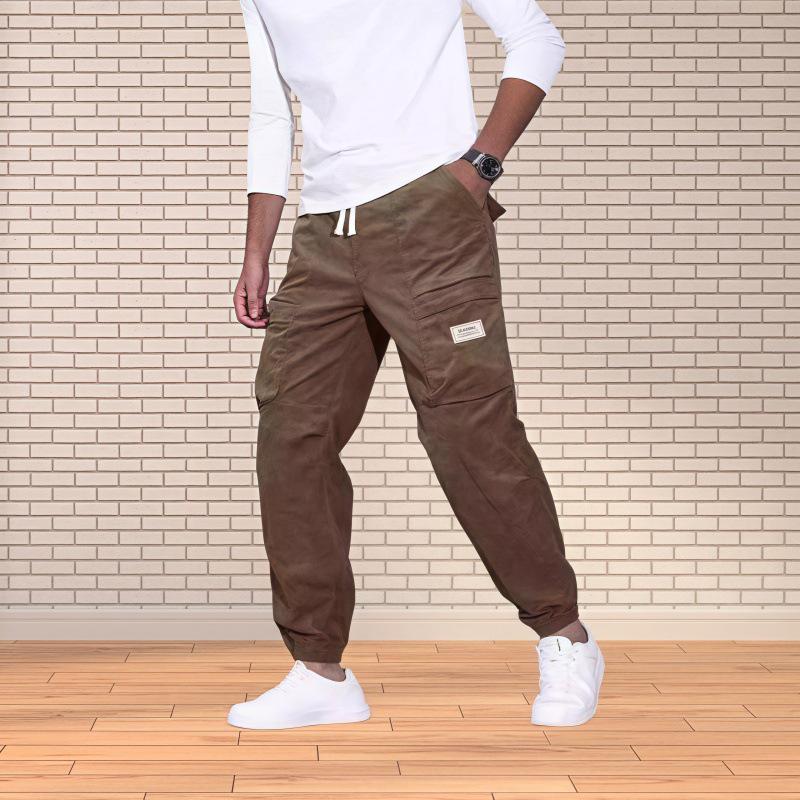 

Мужские трендовые повседневные брюки карго с несколькими карманами на весну и осень 2024 M кофейный