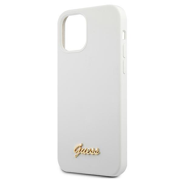 Guess Guhcp12Slslmgwh Iphone12 Mini 5,4 Biały/White Hardcase Metal Logo Script