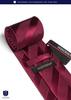 [HISDERN] Rote Krawatte, Hochzeitskrawatte, Herrenkrawatte und Einstecktuch Set, Gestreiftes Muster, Formell, Business, Marke, Formelle Kleidung, Feier, Geschenk für Herren