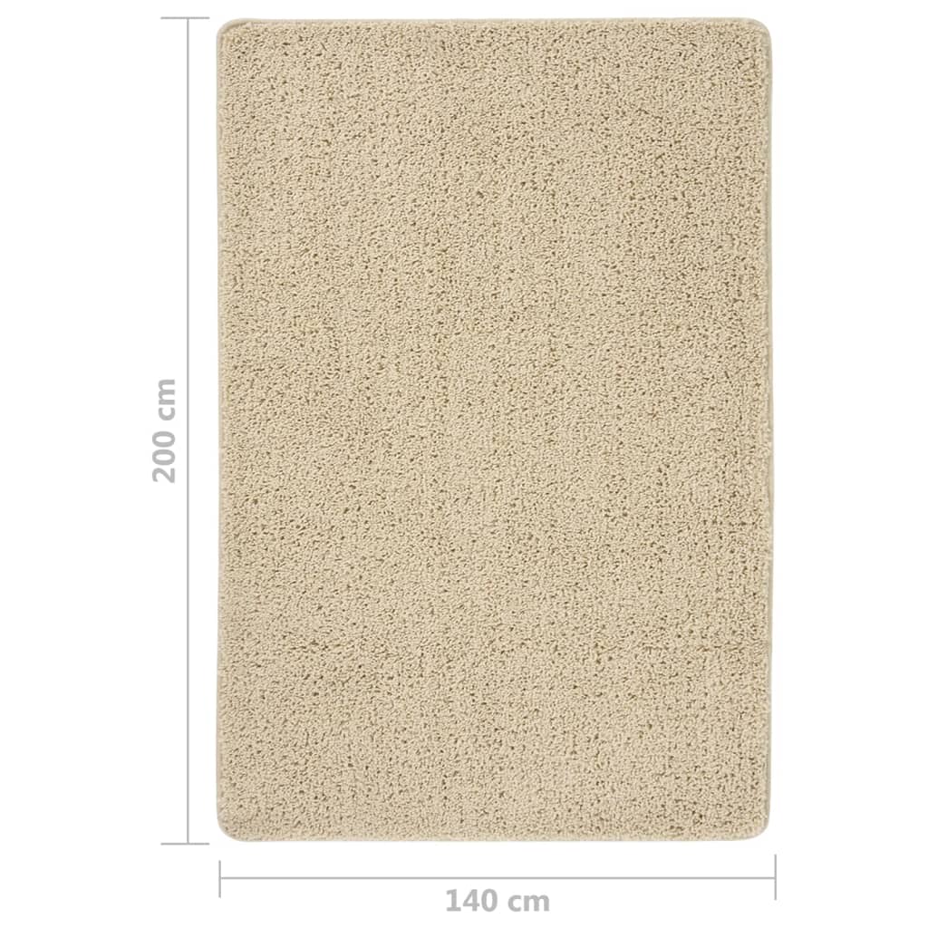Shaggy Rug Cream 140x200 cm Non slip