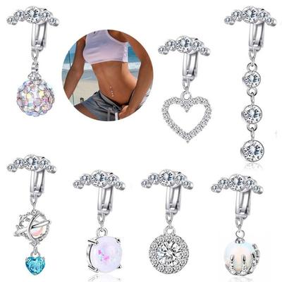 Clip su ombelicale falso piercing ombelico anello finto ombelico anello moda falsi anelli di pancia corpo