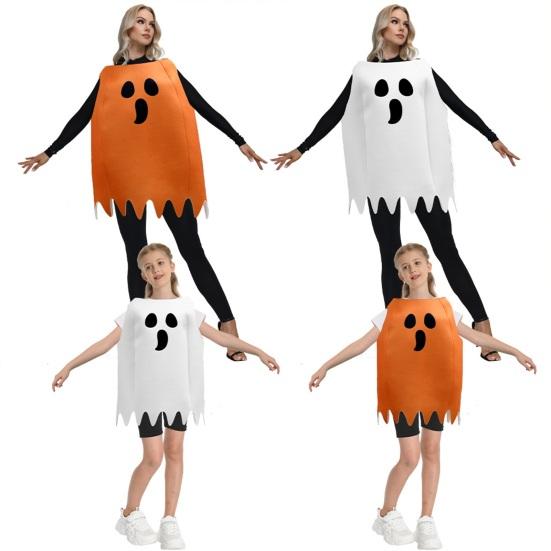 Ghost Halloween Costume Role-Playing Outfit for Adults Kid Full-Body Spooky Specter Suit Children Stage Show Costumes