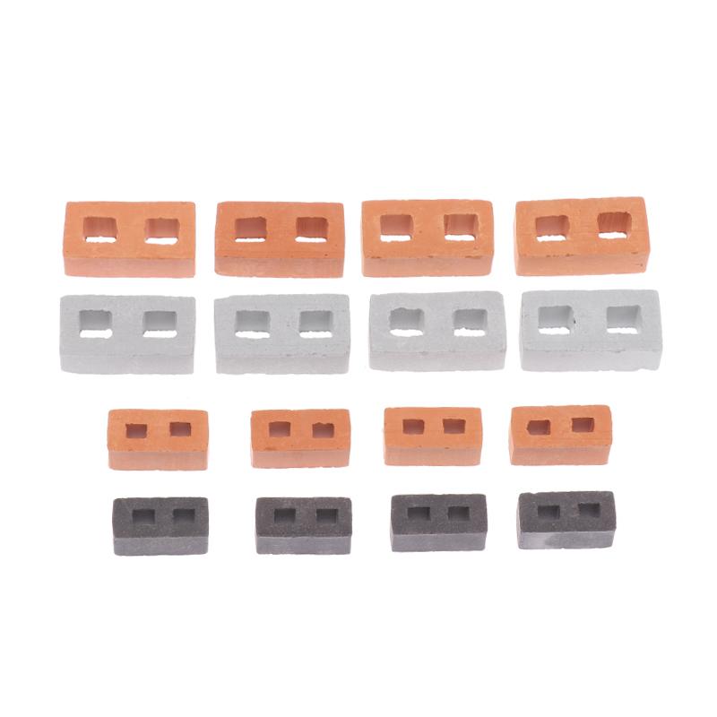 20/50Pcs Miniature Cinder Blocks Model 1/12 Dollhouse Micro Landscape Mini Concrete Bricks Toy Micro Scene Construction Props