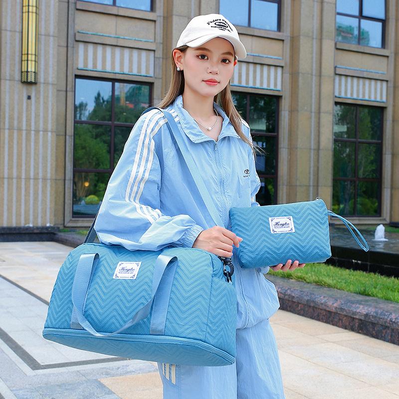 Short-distance Large Capacity Expandable Portable Mother-child Travel Bag Dry and Wet Separation Sports Gym Bag Can Be Used To Pull Rod