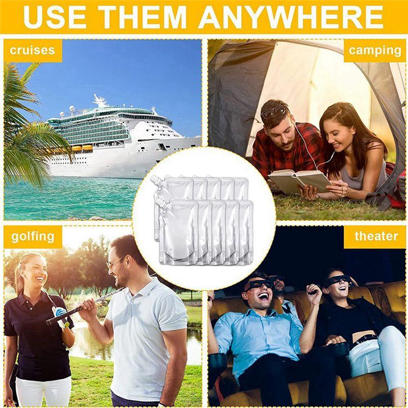 A84X-100Pcs Portable Transparent Plastic Spout Pouch Plastic Pouch For Liquid Drink Pouch Sealed Packaging Bag