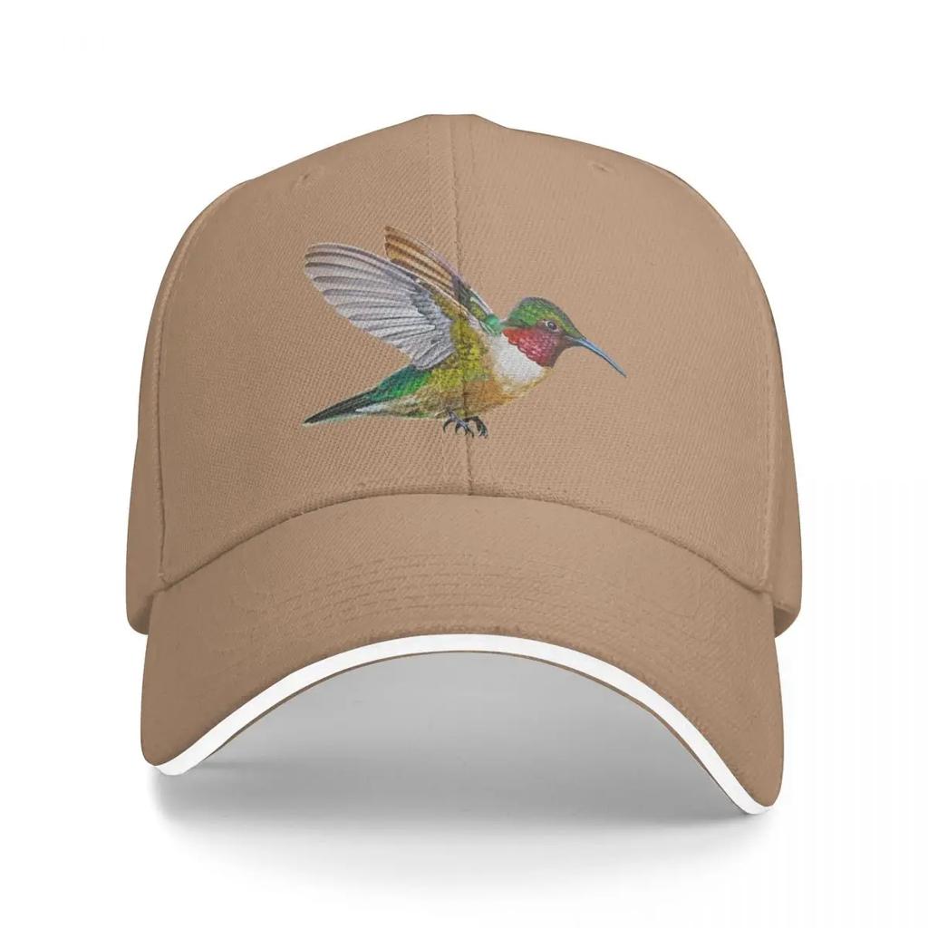 Ruby Throated Hummingbird Painting (no Background) Baseball Cap Ball Cap New In Hat Streetwear Girl Unisexs