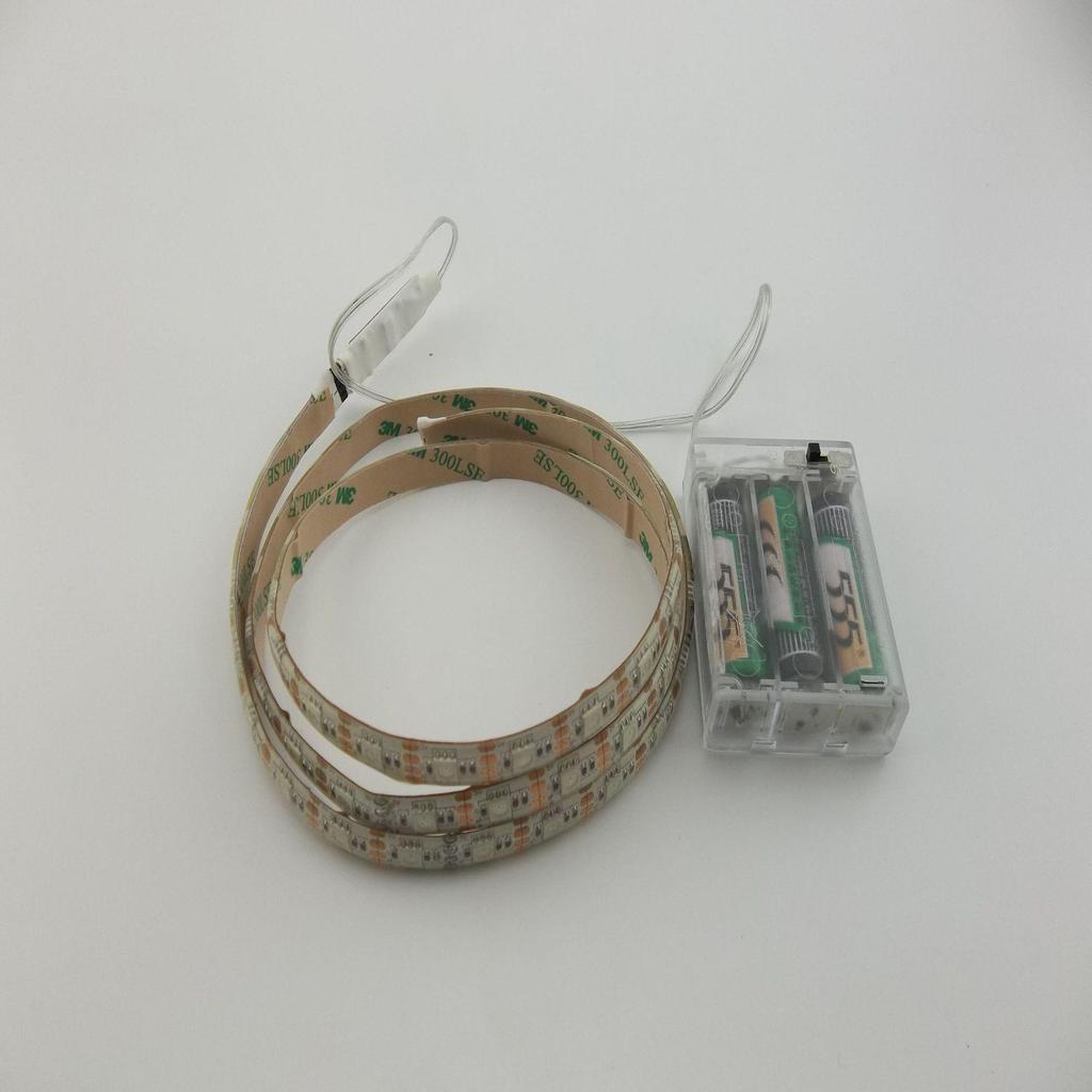RGB 5050 LED Strip Light 4.5V Battery-Powered, Waterproof, 30 LEDs for TV Backlighting