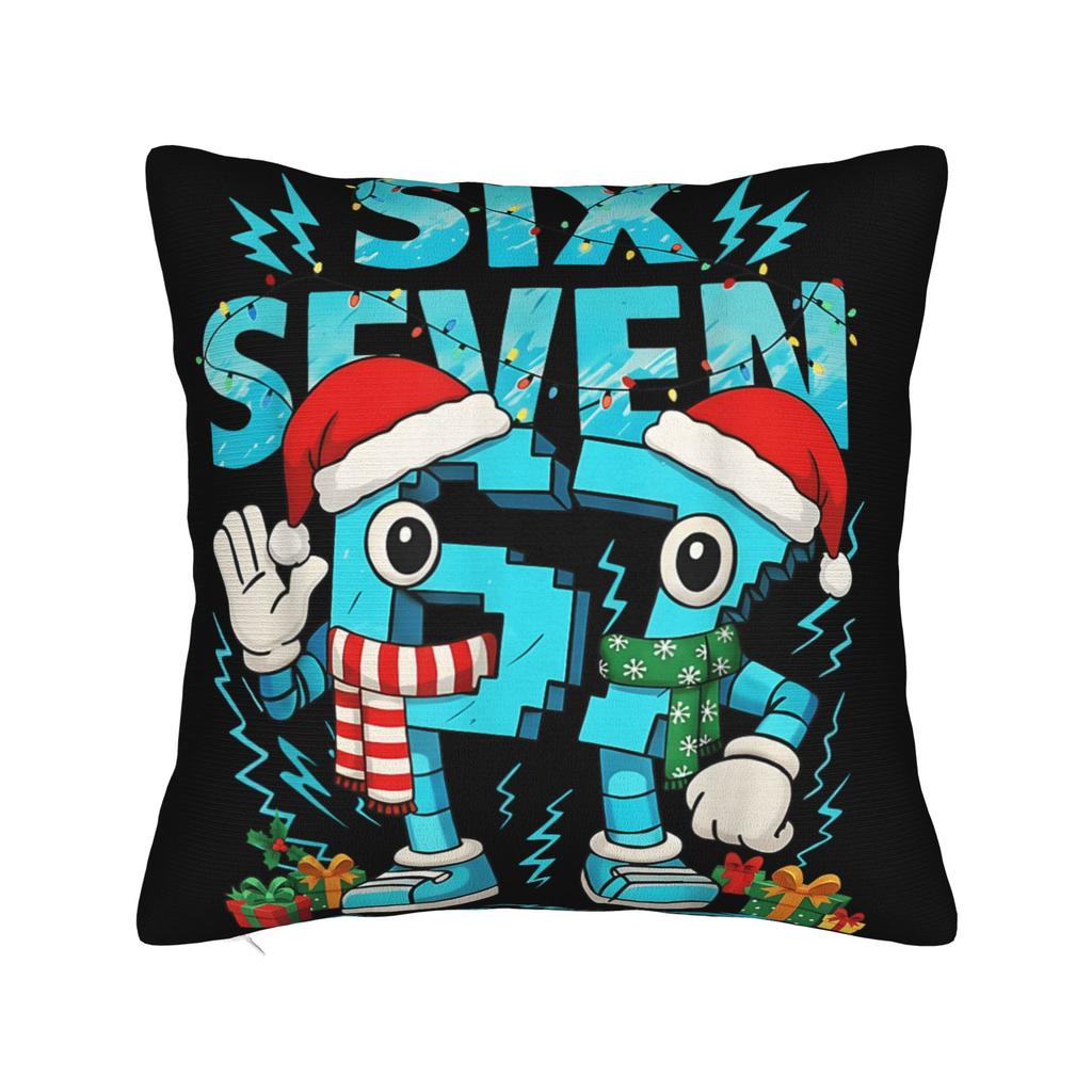 67 Sześć Siedem Zabawna Włoska Brainrot Gamingowa Memowa Poszewka na Poduszkę Miękka Poszewka na Poduszkę Urocza Zabawna Poszewka na Poduszkę do Salonu Kanapy