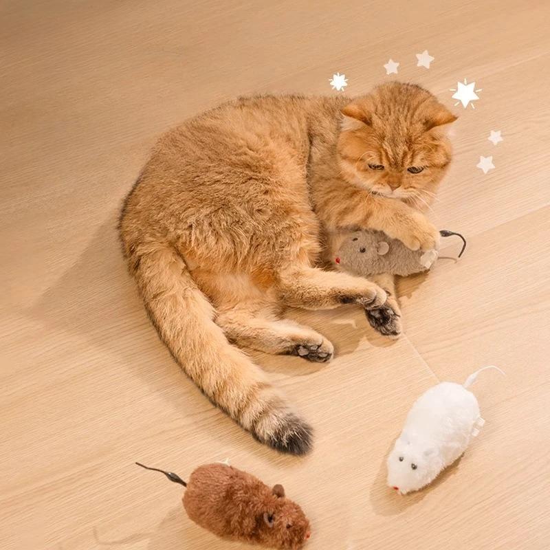 Cat PlushToy Simulated Mouse Electric Faux Fur Cat Mice Toy  Bite Resistant Kitten Interactive Toy Cat Accessories