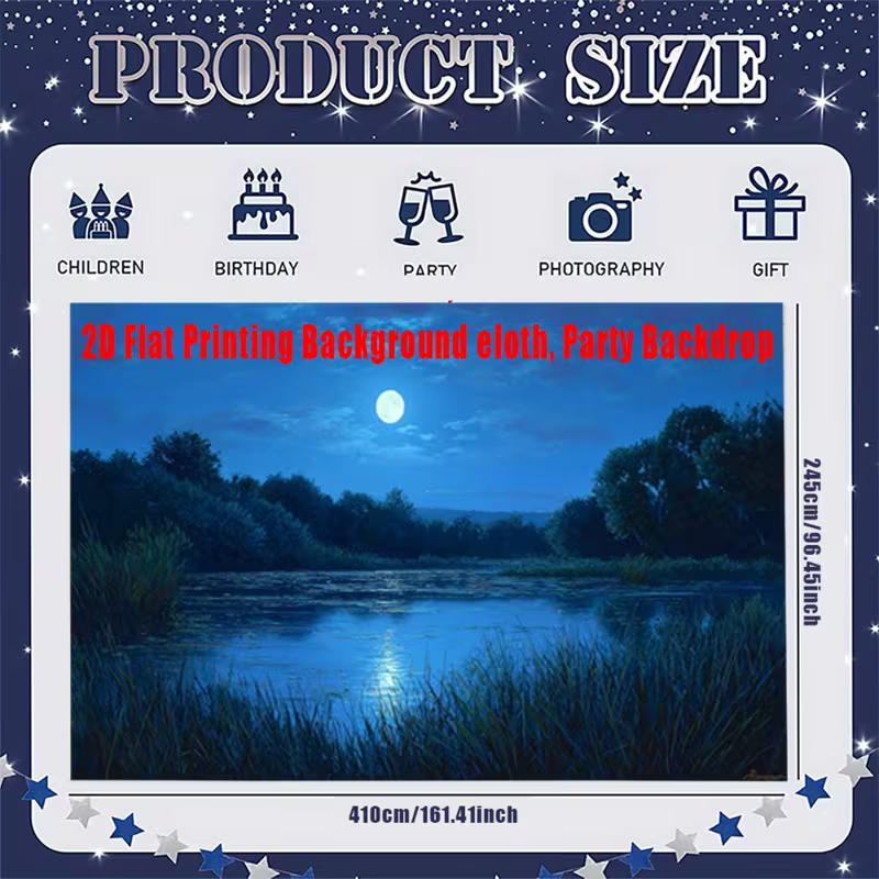 2D Moon Lake Nature Backdrop for Studio Photo Shooting