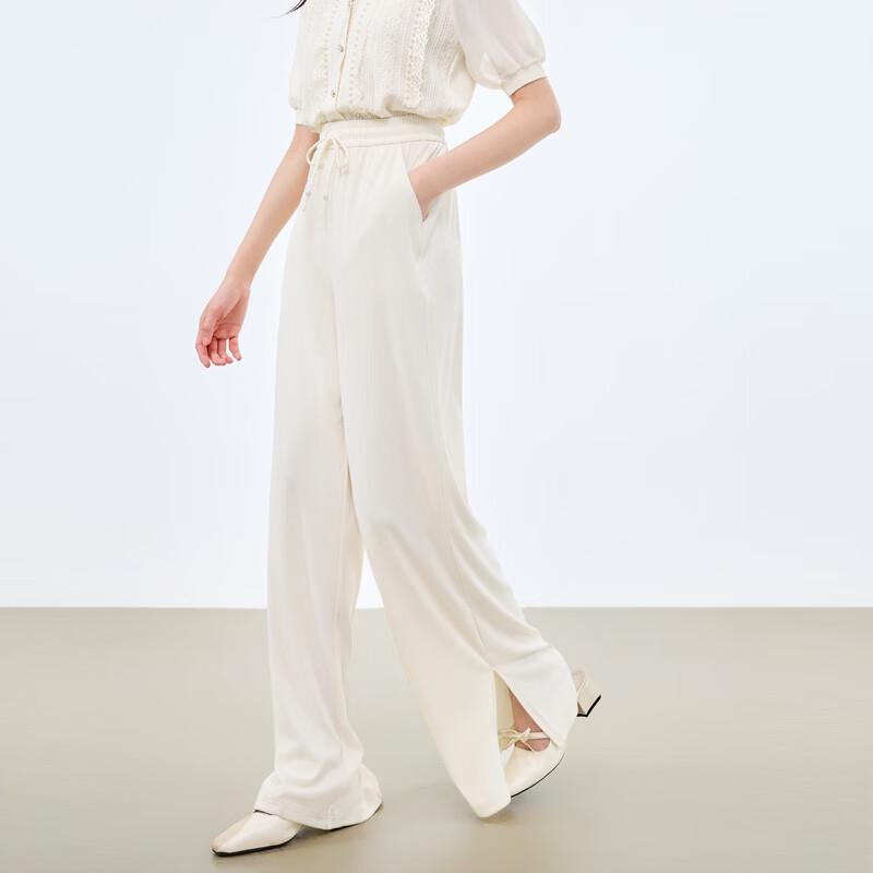 Qushuiyiren 2025 Summer Loose Ice Silk Casual Long Pants