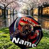 Custom Name Personalized Football Team Print Umbrella, Auto Open Close, 8‑Rib Sturdy Frame, Commute Camping Hiking Use, Birthday Gift