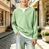 Kids Unisex Long Sleeve Color Mock Two-Piece Pullover Sweatshirt for Boys and Girls