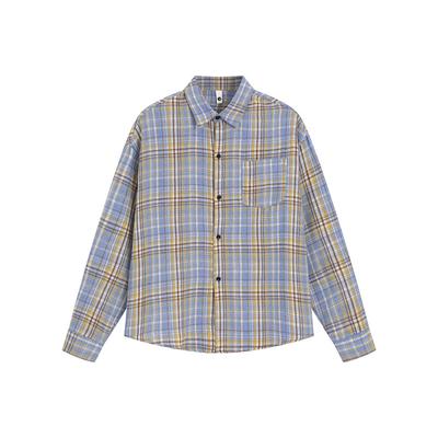 Autumn Men'S Plaid Long Sleeve Shirt Men'S Casual Loose Lapel Shirt Jacket