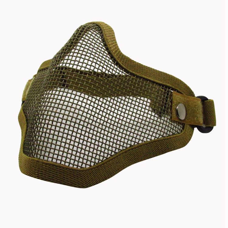 Tactical Outdoor Self-Defense Half Face Steel Mesh Mask for Men and Women