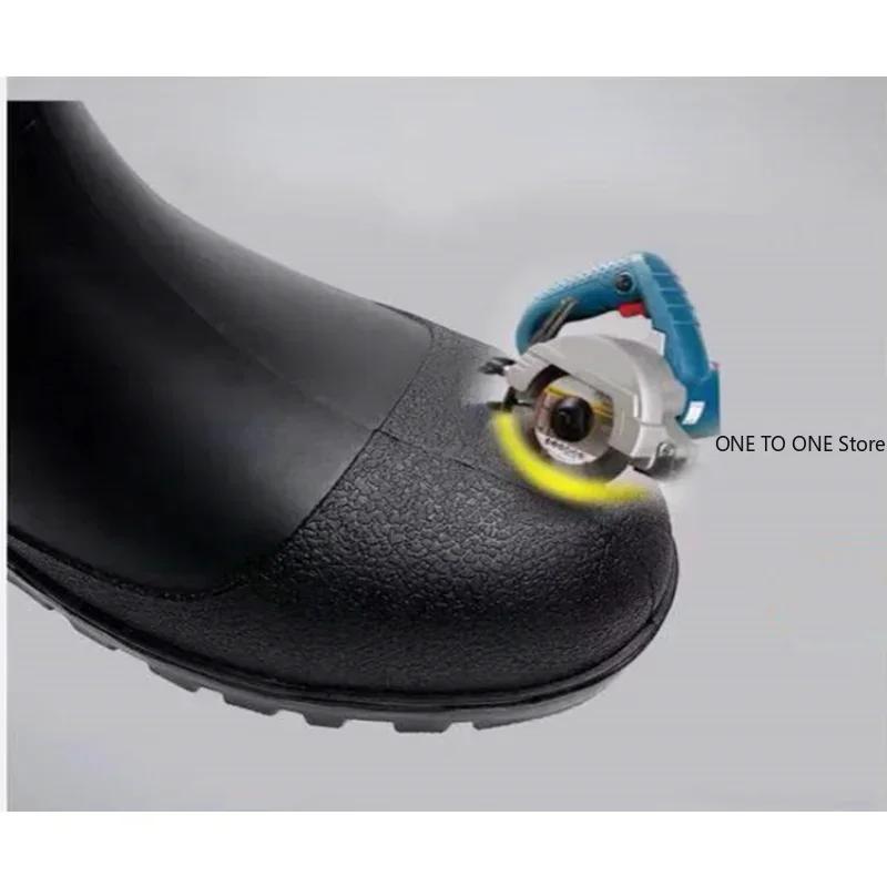 Nowe Męskie Buty Robocze Ochrona Plac Budowy Plus Stalowe Buty Antyuderzeniowe Antyprzebiciowe Buty na Platformie Męskie Wysokie Kalosze