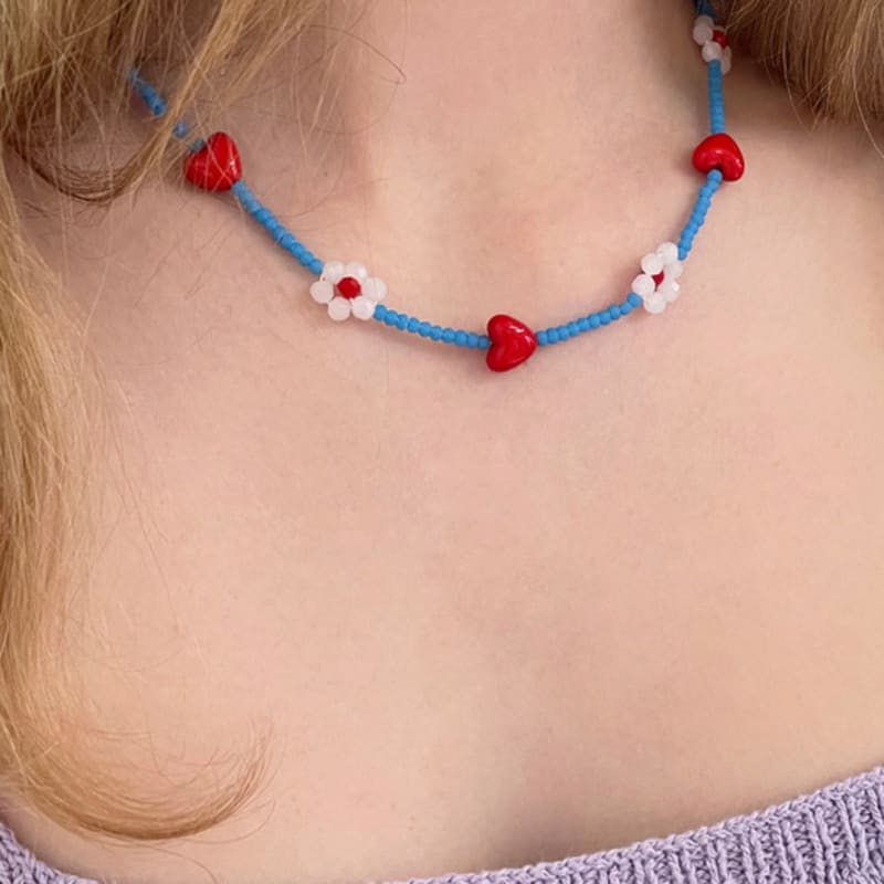 FANTASTIC PLANET color pop flower & heart necklace