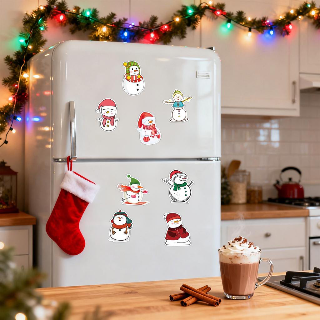 50 Pieces Winter Snowman Sticker Christmas Holiday Sticker For Card Making Decoration DIY Scrapbooking