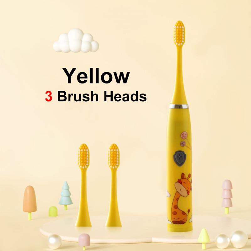 Battery-operated Electric Toothbrush, Comes with Three Electric Toothbrush Heads and Features A Cute Cartoon Exterior