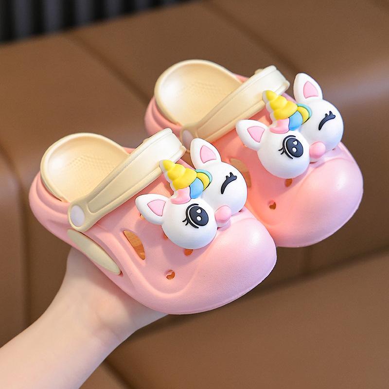 Unicorn Girl Children's Summer Sandals Cute Cartoon Princess Baby Kids Indoor Non-Slip Girls' Clogs