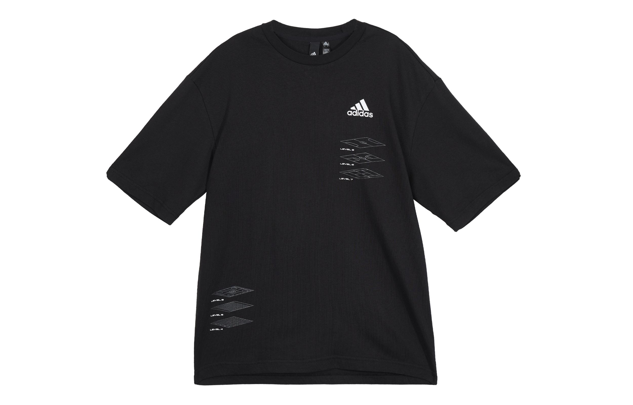 Adidas Drop Shoulder Sleeve T Shirt Men s Black H40191 L