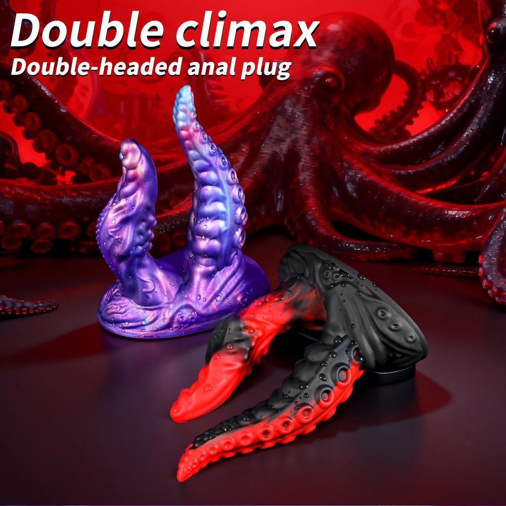Alien Animal Penis Double Headed Masturbator Silicone Double Tentacle For Two Men And Women In The Backyard Adult Sexual Products