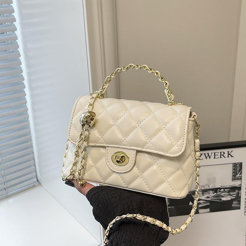 

Сумка-цепочка ромбовидной формы, женская новая летняя универсальная сумка через плечо, сумка-мессенджер, повседневная нишевая маленькая квадратная сумка белый