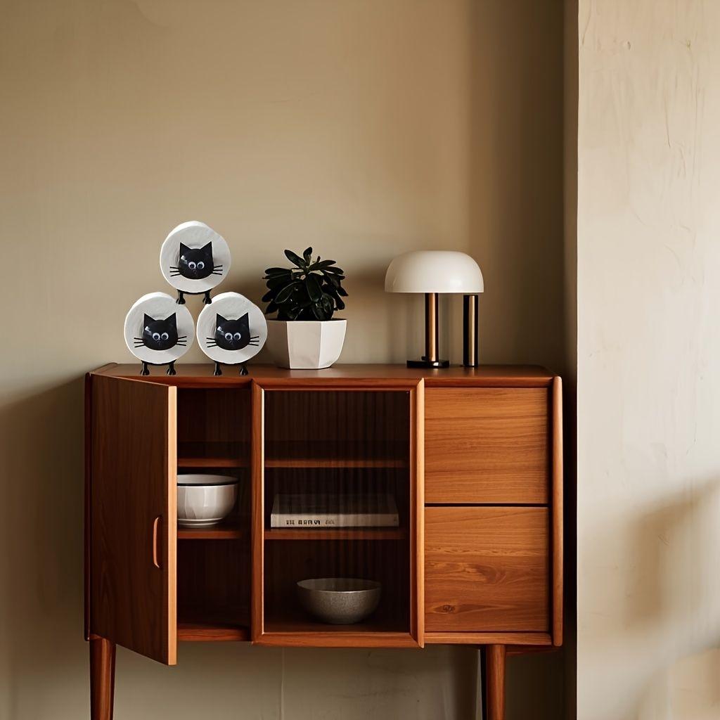 Cat Toilet Roll Holder, Toilet Paper Holder, Funny Toilet Paper Holder, Bathroom Decor, 3D Printed Black-Cat Loo Roll Holder,Paper Towel Roll Storage