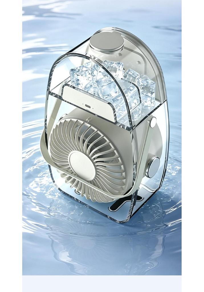 Compact Desktop Cooling Fan: Humidifying Mist Spray, Add Ice for Extra Coolness