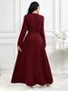 Elegant 2025 Autumn/Winter Solid Color Slim-Fit Evening Gown - Fashionable, Comfortable Long Dress