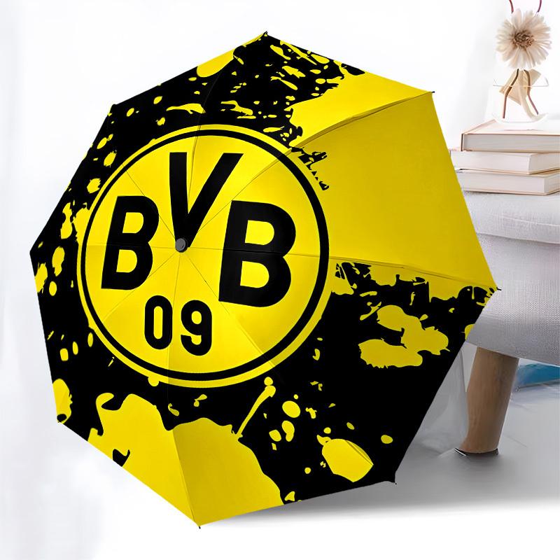 BVB, Dortmund Automatic Opening and Closing, 8 Rib Structure Portable Umbrella, Suitable for Men and Women In All Seasons  Perfect Gift for