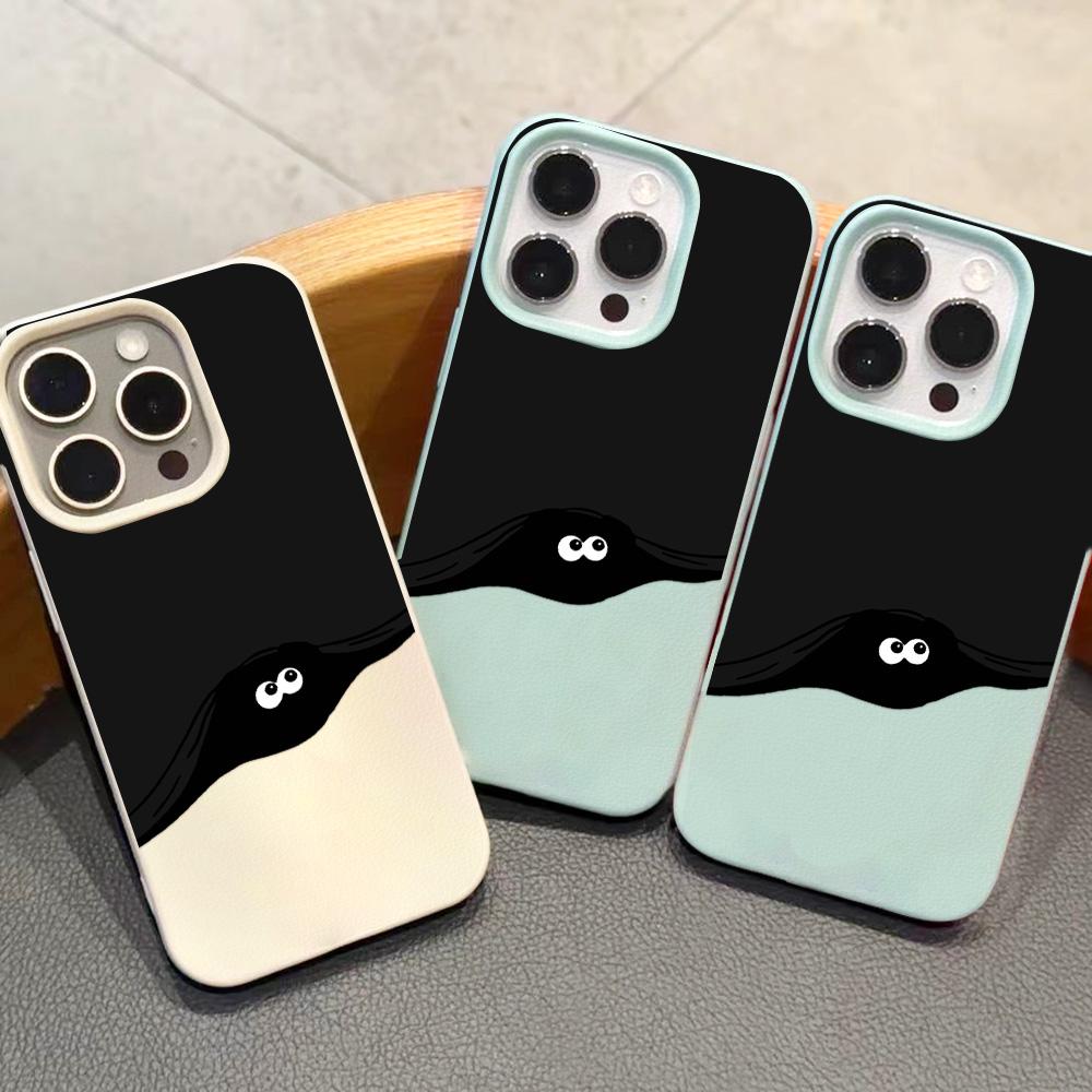 Hudfølende telefondeksel for iPhone 11 13 16 Pro Max iPhone XR XS Max 14 15 Pro Max 12 13 Pro Max 16 Plus 13 Pro 14 Pro Cartoon Painted Macaron Colors