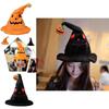 Halloween Electric Pumpkin Elf Hat Ghost Festival Party Costume Plush Toy Yellow 30*30*40cm Black 30*30*40cm