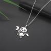 EUEAVAN Embracing Bamboo Panda Necklaces Stainless Steel Fashion Cute Animal Pendant Choker for Women Men Lucky Jewelry Gift