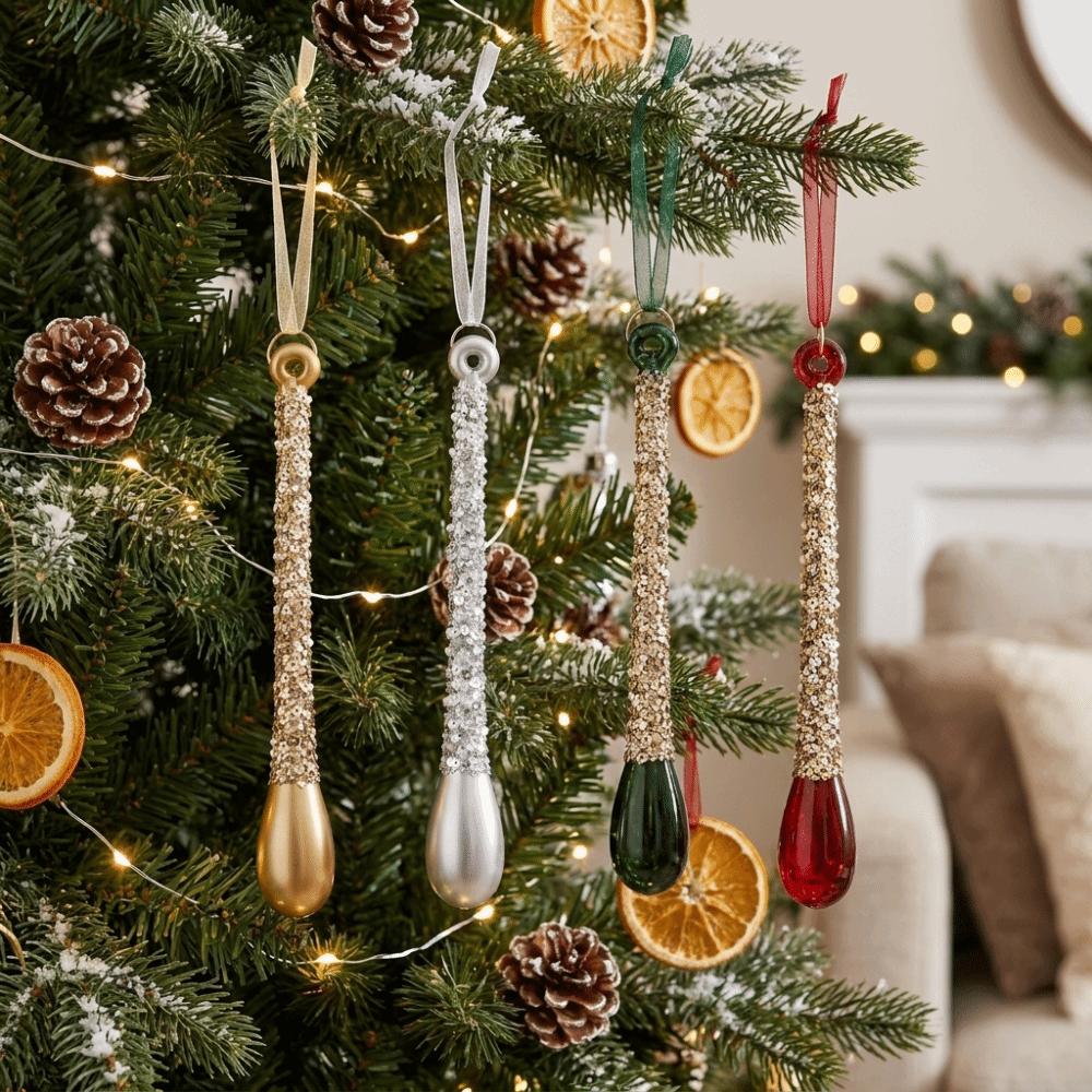 Crystal Clear Acrylic Xmas Hanging Ornament Holiday Hanging Pendant Holiday Ornament