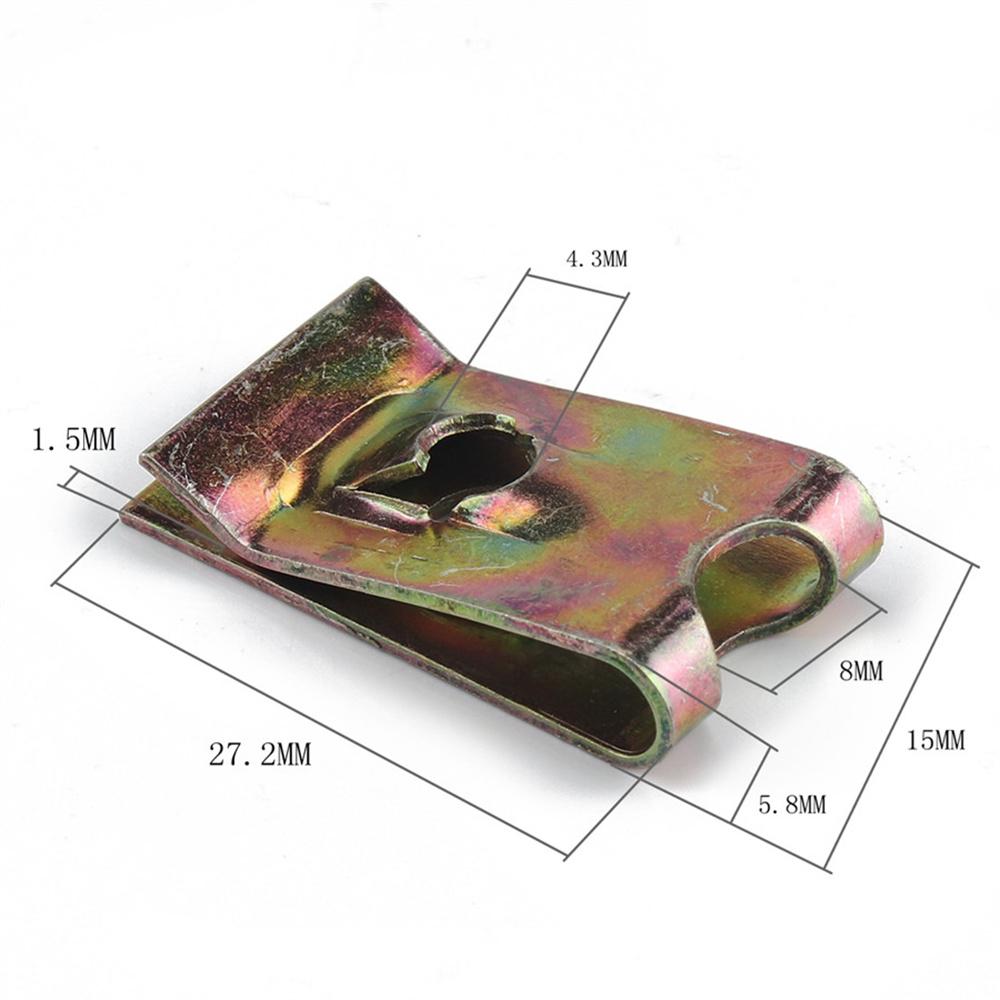 75X Motorcycle Car Universal Speed Fastener Screw U-Clips Spire Captive Nut Clip